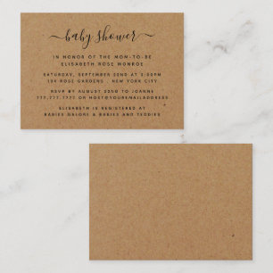 Rustic Country Kraft Baby shower Invitation de bil