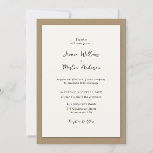 Rustic Country Kraft papier invitation mariage