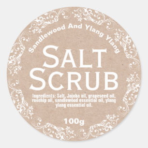 Rustic Country Kraft Salt Scruter Étiquettes