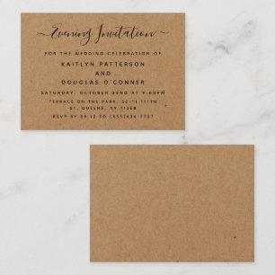 Rustic Country Kraft Soirée Invitation de billet