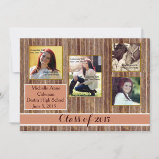 Rustic Country Orange Graduation Faire-part