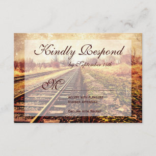 Rustic Country Railroad Tracks Mariage Cartes RSVP