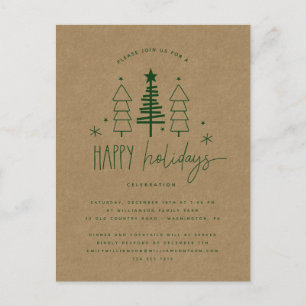 Rustic Country Trees Noël Invitation