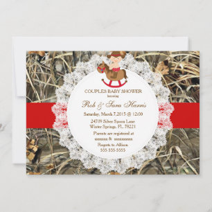 Rustic Country Vintage Camo Baby shower Invitation