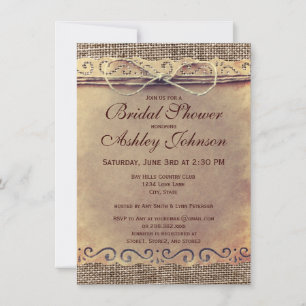 Rustic Country Vintage douche nuptiale Invitations