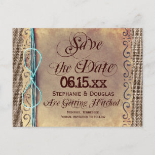 Rustic Country Vintage Enregistrer la date Cartes