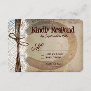 Rustic Country Western Horseshoe Wedding Carte RSV