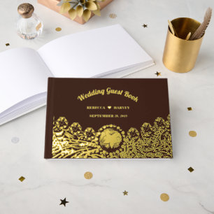 Rustic Country Western Mariage Foil Livre d'invité