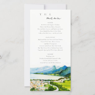 Rustic Countryside Lake Village Carte de menu Mari