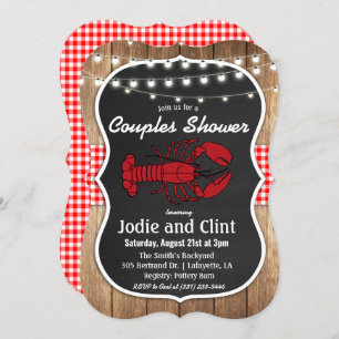 Rustic Crawfish Boil Couples Douche Invitation