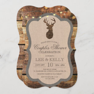 Rustic Deer Bois Couples Douche Invitation