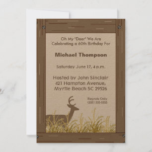 Rustic Deer Hunter Nature Invitation Anniversaire