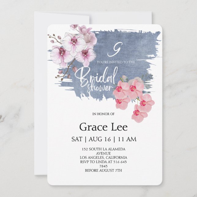 Rustic Denim Bridal Shower Invitation (Devant)