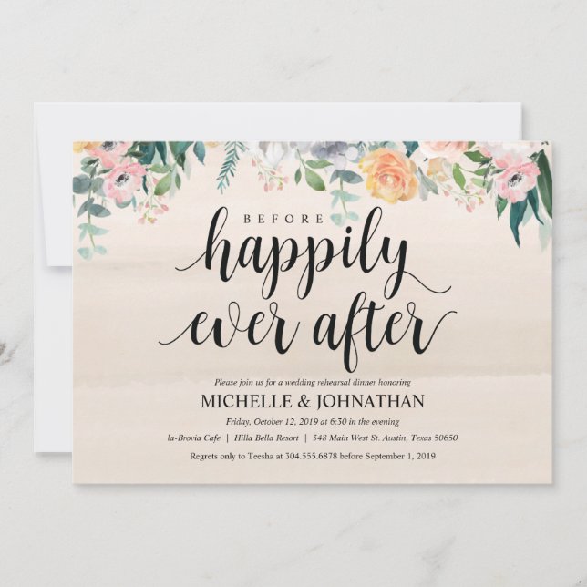 Rustic Dusk Dîner de répétition Mariage Invitation (Devant)