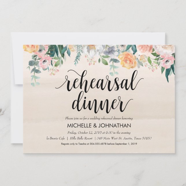 Rustic Dusk Mariage Rehearer Invitations (Devant)