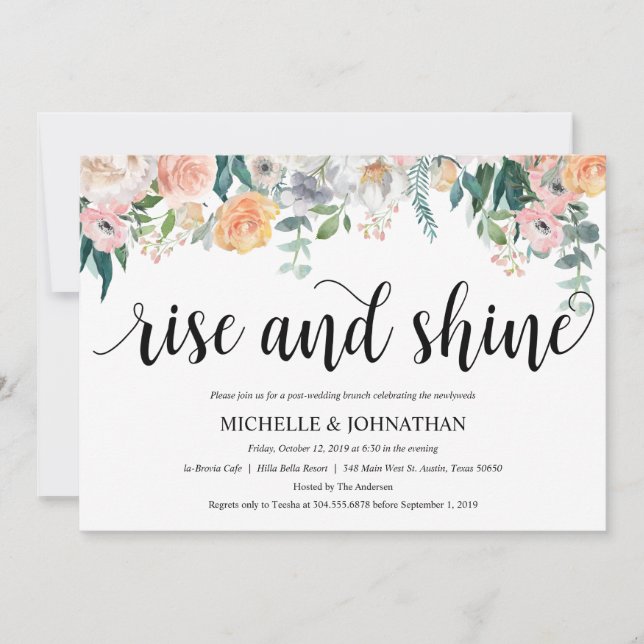 Rustic Dusk Post Mariage Brunch Invitation Card (Devant)