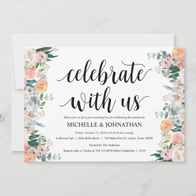 Rustic Dusk Post Mariage Brunch Invitation Card (Devant)