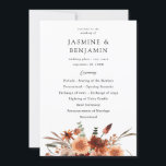 Rustic Earth & Champagne Florals Programme de mari<br><div class="desc">Guidez vos invités avec l'ordre de votre cérémonie avec la belle cérémonie Mariage Rustic Earth & Champagne Floral Programmes. Les fleurs d'aquarelle peintes à la main dans la pêche, le champagne beige, la crème et la terre cuite bordeaux sont les caractéristiques de ce programme de cérémonie Mariage rustique. Ce programme...</div>