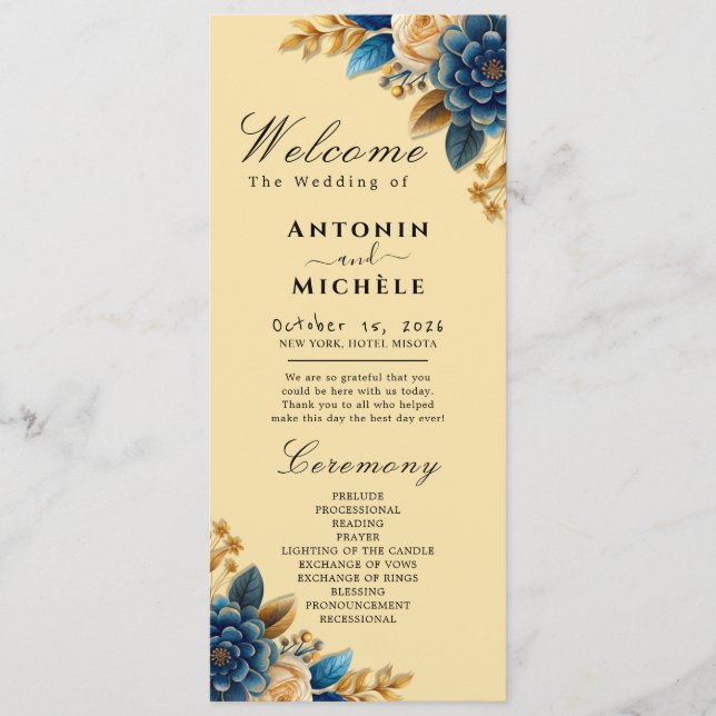 Rustic Earth Florals Programme de mariage (Devant)