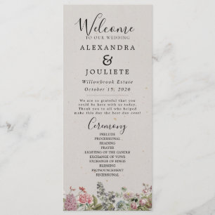 Rustic Earth Florals Programme de mariage