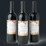Rustic Earth Florals salue les Étiquettes de vin M<br><div class="desc">Ces fleurs de terre rustique encouragent les étiquettes de vin mariage et sont parfaits pour une réception mariage de automne. L'élégante décoration de tons de terre comprend des fleurs rustiques d'aquarelle en terre cuite, en cuivre, orange brûlé, pêche, rose roux et blanc crème avec style boho vintage. Personnalisez les autocollants...</div>
