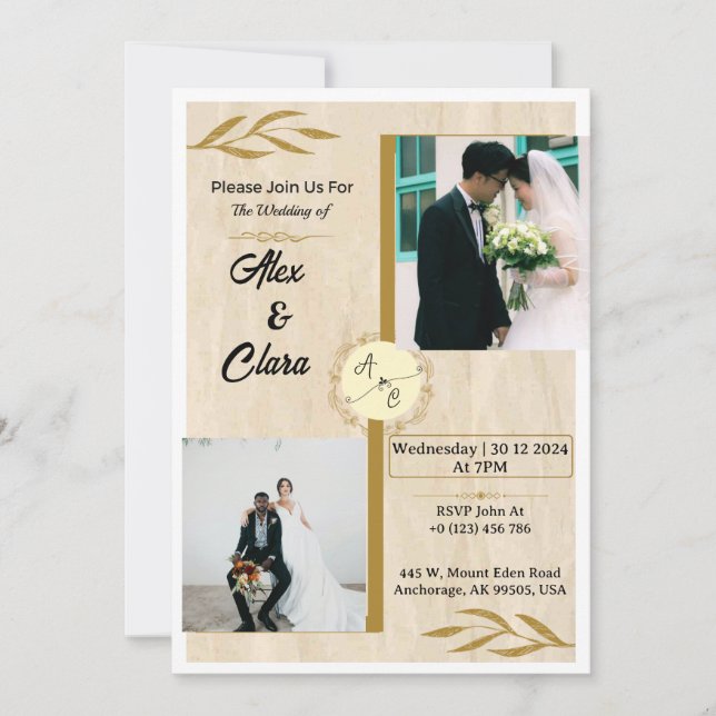 Rustic Elegance Custom Photo Invitation (Devant)