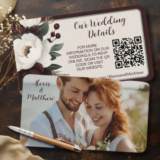 Rustic Elegance QR Code Carte de boîtier photo RSV