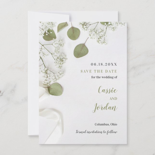 Rustic Elegant Botanical Enregistrer la date (Devant)