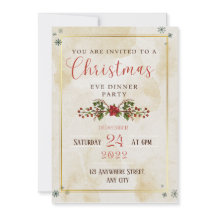 Rustic Elegant de noël soirée invitation