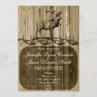 Rustic Elk Faune Chasse Mariage Invitations