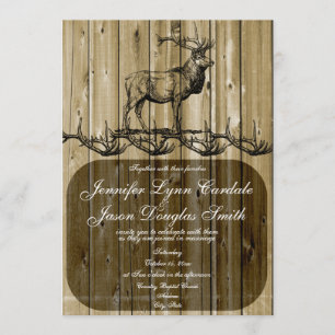 Rustic Elk Faune Chasse Mariage Invitations