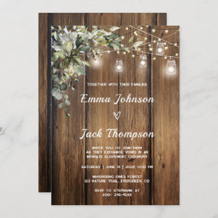 Rustic Elopement Invitation Verdure