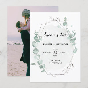 Rustic Eucalyptus Enregistrer La Carte Date