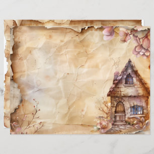 Rustic Fairy Home Livre de papier journal Vintage