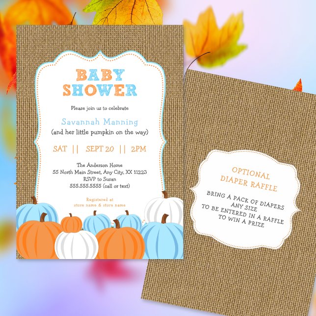 Rustic Fall Boy baby shower invitation (Créateur téléchargé)