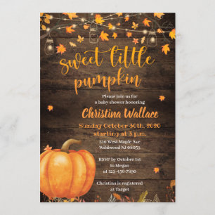 Rustic Fall Citrouille Baby Shower Invitations