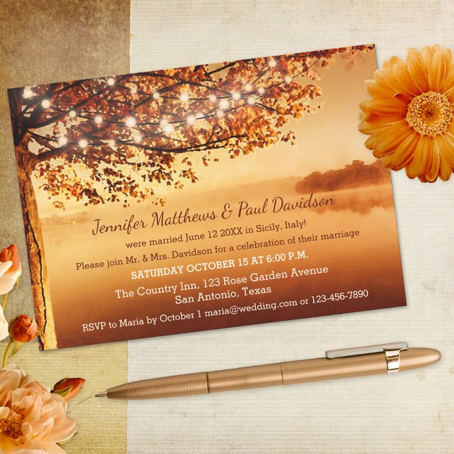 Rustic Fall Elope ou Post Wedding Party Invitation (Créateur téléchargé)