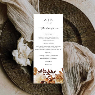 Rustic Fall Feuilles Mariage plat menu