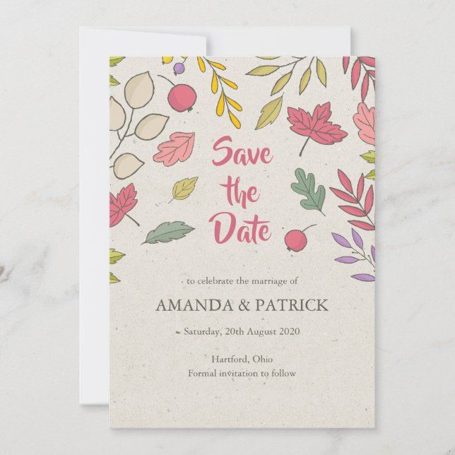 Rustic Fall Floral Automne Enregistrer la carte Da (Devant)