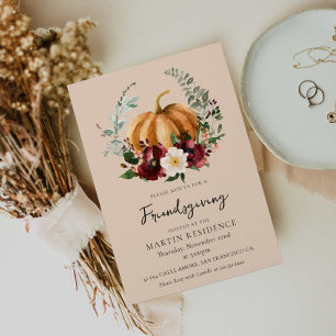 Rustic Fall Friendgiving Dinner Invitation