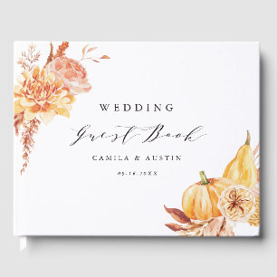 Rustic Fall Gold Floral Citrouille Mariage livre d