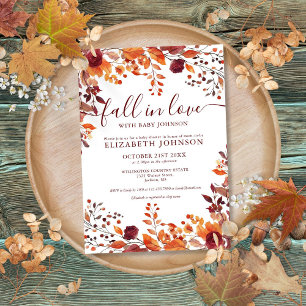 Rustic Fall In Love Automne Baby shower Invitation