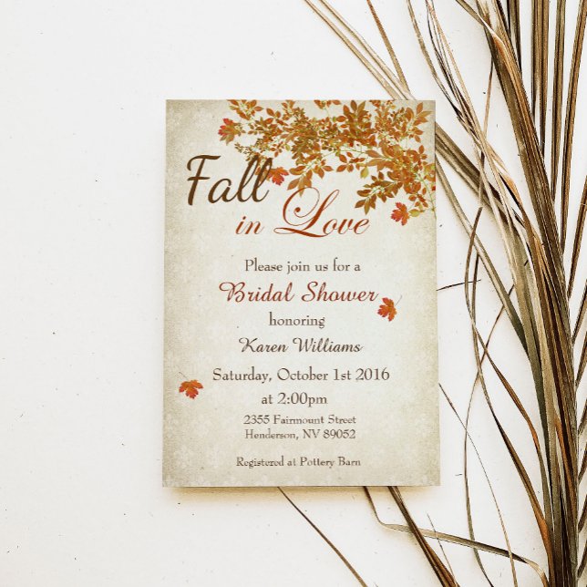 Rustic Fall in Love Bridal Shower Invitation (Créateur téléchargé)