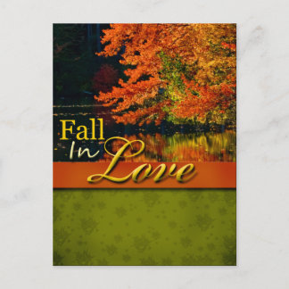 Rustic Fall In Love Carte Postale Mariage