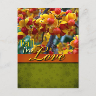 Rustic Fall In Love Carte Postale Mariage