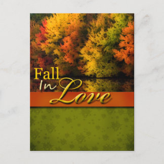 Rustic Fall In Love Carte Postale Mariage