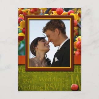 Rustic Fall In Love Wedding Carte Postale Photo RS