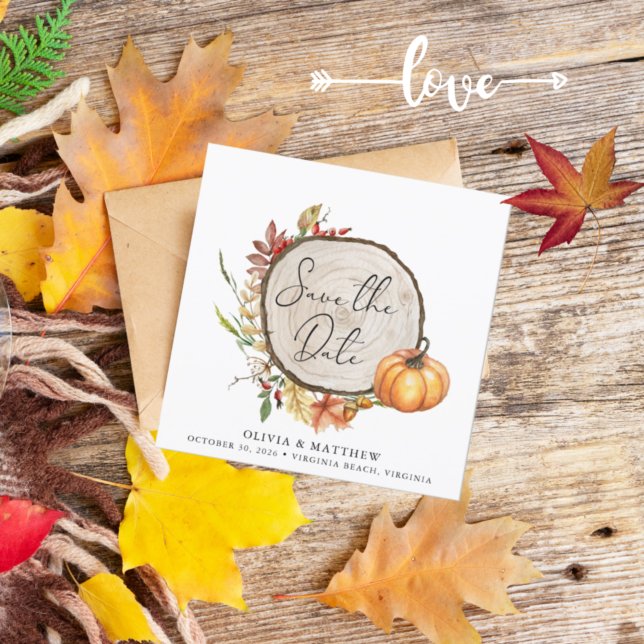 Rustic Fall Photo Boho Boho Slice Save the Date (Créateur téléchargé)