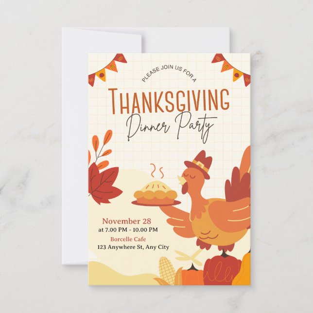 Rustic Fall Pumpkin Thanksgiving Invitation (Devant)