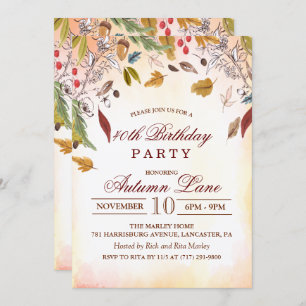 Rustic Fall quitte Anniversaire Fête Invitation